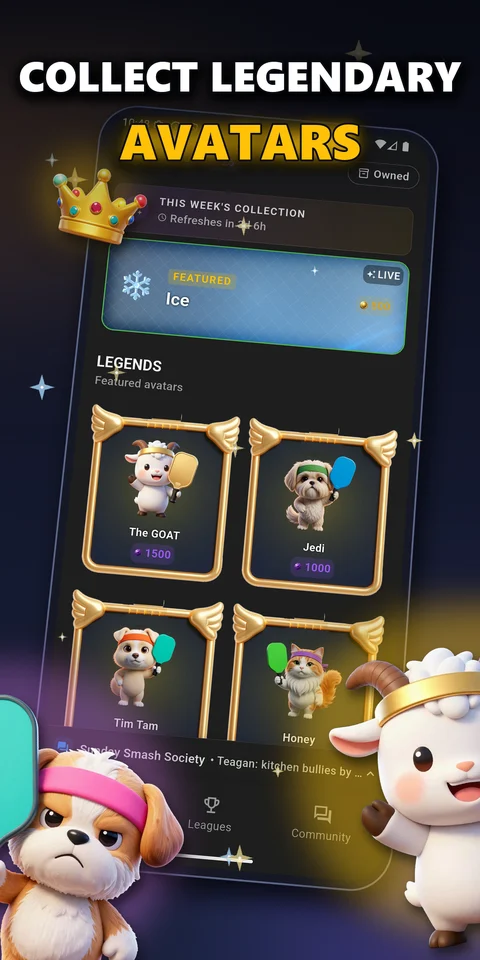 Collect legendary avatars in the shop